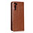 Leather Case Stands Flip Cover L07 Holder for Oppo Reno3 A Light Brown