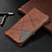 Leather Case Stands Flip Cover L07 Holder for Samsung Galaxy A41 Brown