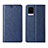 Leather Case Stands Flip Cover L07 Holder for Vivo V20 Pro 5G Blue