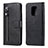 Leather Case Stands Flip Cover L07 Holder for Xiaomi Poco M2 Pro Black