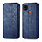 Leather Case Stands Flip Cover L07 Holder for Xiaomi Redmi 9 India Blue