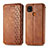 Leather Case Stands Flip Cover L07 Holder for Xiaomi Redmi 9 India Brown