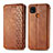 Leather Case Stands Flip Cover L07 Holder for Xiaomi Redmi 9C Brown