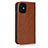 Leather Case Stands Flip Cover L08 Holder for Apple iPhone 12 Light Brown