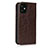 Leather Case Stands Flip Cover L08 Holder for Apple iPhone 12 Mini Brown