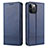 Leather Case Stands Flip Cover L08 Holder for Apple iPhone 12 Pro Blue