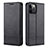 Leather Case Stands Flip Cover L08 Holder for Apple iPhone 12 Pro Max Black