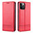 Leather Case Stands Flip Cover L08 Holder for Apple iPhone 12 Pro Max Red