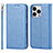 Leather Case Stands Flip Cover L08 Holder for Apple iPhone 13 Pro Blue