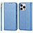 Leather Case Stands Flip Cover L08 Holder for Apple iPhone 13 Pro Max Blue