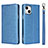 Leather Case Stands Flip Cover L08 Holder for Apple iPhone 14 Plus Blue