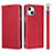 Leather Case Stands Flip Cover L08 Holder for Apple iPhone 14 Plus Red