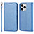 Leather Case Stands Flip Cover L08 Holder for Apple iPhone 14 Pro Max Blue