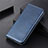 Leather Case Stands Flip Cover L08 Holder for LG K41S Blue