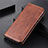 Leather Case Stands Flip Cover L08 Holder for LG K41S Brown