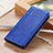 Leather Case Stands Flip Cover L08 Holder for LG K42 Blue