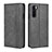 Leather Case Stands Flip Cover L08 Holder for OnePlus Nord Black