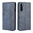 Leather Case Stands Flip Cover L08 Holder for OnePlus Nord Blue