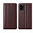 Leather Case Stands Flip Cover L08 Holder for Samsung Galaxy A31 Brown