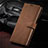 Leather Case Stands Flip Cover L08 Holder for Samsung Galaxy S21 5G Brown