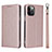 Leather Case Stands Flip Cover L09 Holder for Apple iPhone 12 Pro Rose Gold