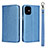 Leather Case Stands Flip Cover L09 Holder for Apple iPhone 12 Sky Blue