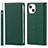 Leather Case Stands Flip Cover L09 Holder for Apple iPhone 13 Mini Green