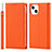 Leather Case Stands Flip Cover L09 Holder for Apple iPhone 13 Mini Orange