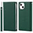 Leather Case Stands Flip Cover L09 Holder for Apple iPhone 14 Plus Green