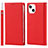 Leather Case Stands Flip Cover L09 Holder for Apple iPhone 14 Plus Red