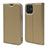 Leather Case Stands Flip Cover L10 Holder for Apple iPhone 12 Mini Gold