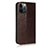 Leather Case Stands Flip Cover L10 Holder for Apple iPhone 12 Pro Brown