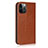 Leather Case Stands Flip Cover L10 Holder for Apple iPhone 12 Pro Light Brown
