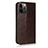 Leather Case Stands Flip Cover L10 Holder for Apple iPhone 12 Pro Max Brown