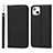 Leather Case Stands Flip Cover L10 Holder for Apple iPhone 13 Mini Black
