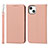 Leather Case Stands Flip Cover L10 Holder for Apple iPhone 13 Mini Rose Gold
