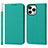 Leather Case Stands Flip Cover L10 Holder for Apple iPhone 13 Pro Max Green