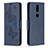 Leather Case Stands Flip Cover L10 Holder for Nokia 2.4 Blue