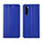 Leather Case Stands Flip Cover L10 Holder for OnePlus Nord Blue