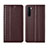 Leather Case Stands Flip Cover L10 Holder for OnePlus Nord Brown