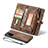 Leather Case Stands Flip Cover L10 Holder for Samsung Galaxy Note 20 5G Brown