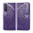 Leather Case Stands Flip Cover L10 Holder for Sony Xperia 5 II Purple