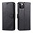 Leather Case Stands Flip Cover L11 Holder for Apple iPhone 12 Pro Max Black