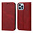 Leather Case Stands Flip Cover L11 Holder for Apple iPhone 15 Pro Red