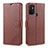 Leather Case Stands Flip Cover L11 Holder for Oppo A33 Brown