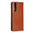 Leather Case Stands Flip Cover L11 Holder for Sony Xperia 5 II Light Brown