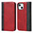 Leather Case Stands Flip Cover L12 Holder for Apple iPhone 13 Red