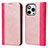 Leather Case Stands Flip Cover L13 Holder for Apple iPhone 13 Pro Rose Gold