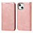 Leather Case Stands Flip Cover L14 Holder for Apple iPhone 13 Mini Rose Gold