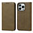 Leather Case Stands Flip Cover L14 Holder for Apple iPhone 13 Pro Gray
